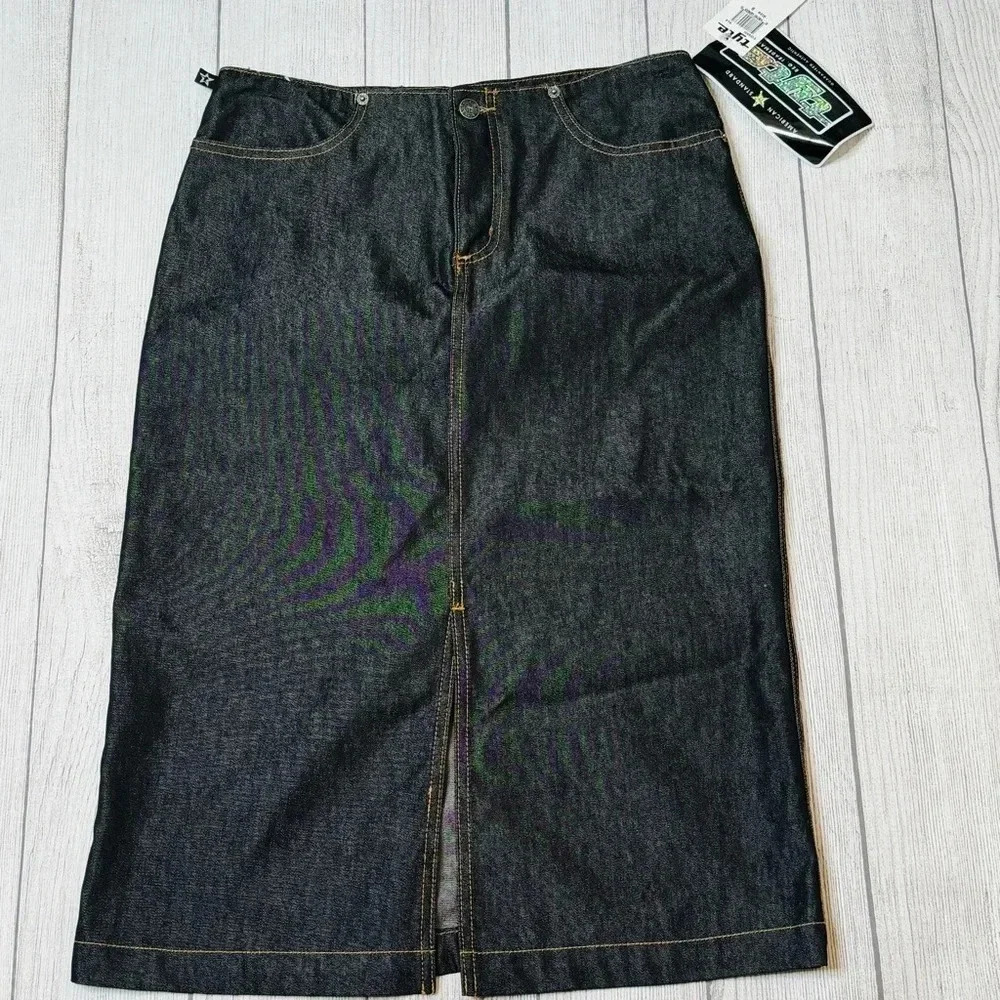 Tyte Vintage Y2K Black Denim Skirt Size 9 NWT